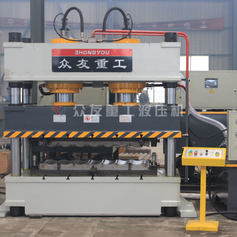 315噸(dun)雙(shuang)缸綵(cai)石(shi)瓦拉(la)伸(shen)成型液(ye)壓機 315噸(dun)金屬瓦油壓機(ji)